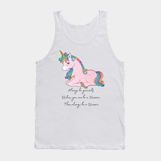 Cute Little Unicorn With Rainbow Hair Tank Top